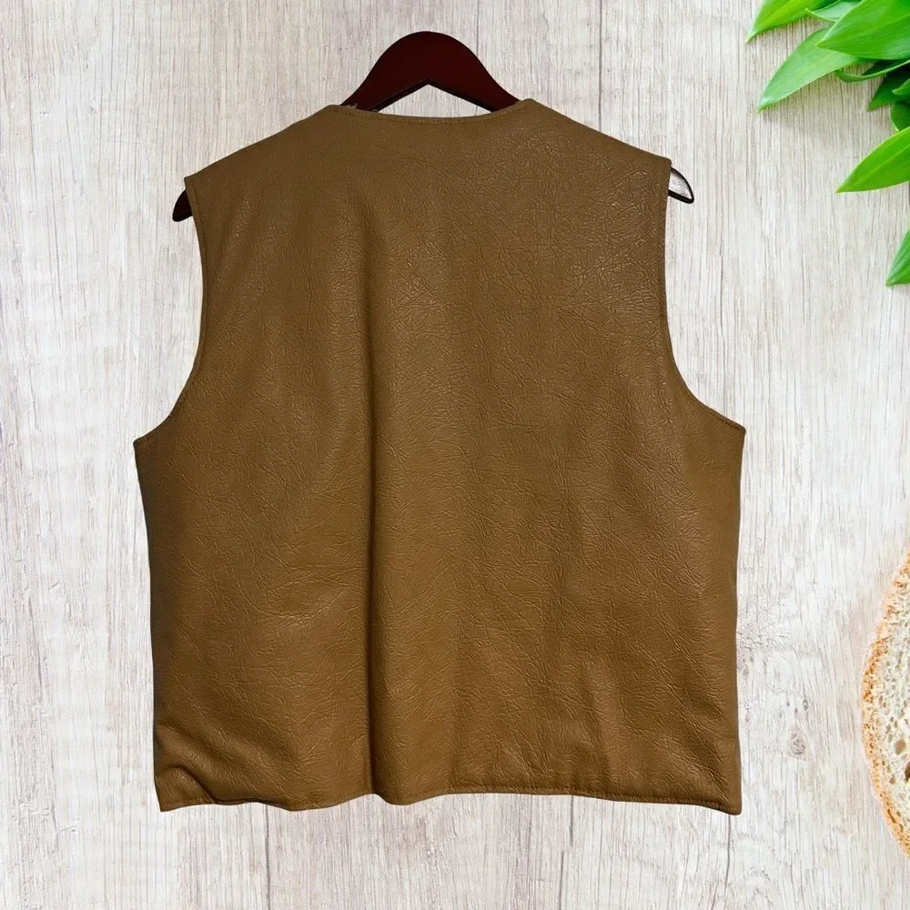Fingerhut Mens Quilt Lined Vest Size 42 70's Southwestern‎ Hipster Vintage